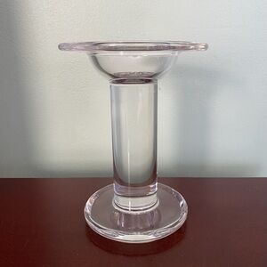🍀Signed Marc Aurel Clear Glass Candle Holder
